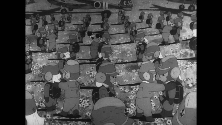 Frame from Momotarō: Umi no Shinpei (Momotaro, Sacred Sailors)