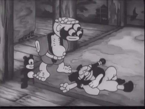 Frame from Ugokie Kori no Tatehiki (The Fox and the Tanuki)